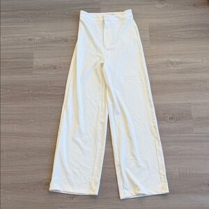 MESHKI Wide Leg White High Waist trouser Pants